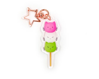 Sassy Kitties Sakura Matsuri Dango Acrylic Keychain