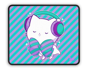 Bubble Kittea Headphones Mousepad