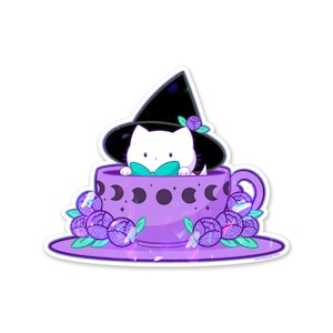 Bubble Kittea Magical Tea Sparkly Sticker