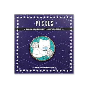 Pisces Cat Cosmeek Fish Kitty Zodiac Hard Enamel Lapel Pin