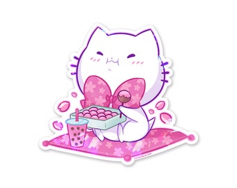 Bubble Kittea Hanami Sparkly Sticker