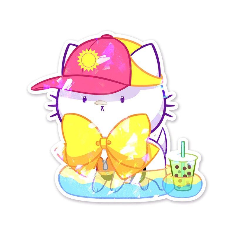 Vinyl Sticker Seasons Bubble Kittea Sparkly Stickers Spring Summer Fall Winter Summer