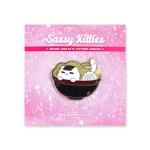 Ramen Cat Kitty Hard Enamel Lapel Pin