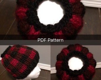 Plaid Messy Bun Hat Pattern