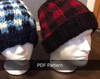 Adult Plaid Toque pattern