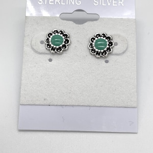 Sterling Silver Flower Turquoise Stud Earring