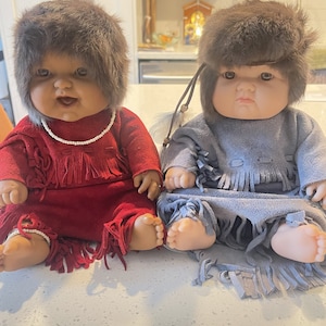 Adorable Set of Two Handmade Native American/Indian Baby Dolls