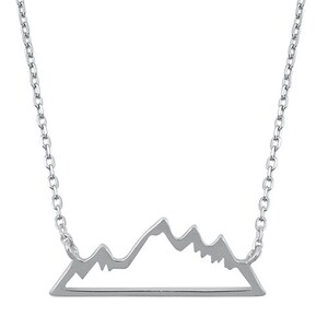 Sterling Silver Mountain Necklace - 925 - 16&quot; - 18&quot;
