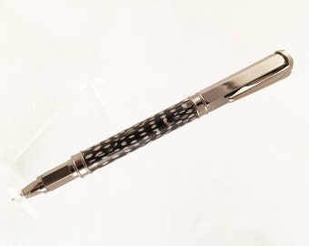 Vertex Magnetic Guinea Fowl Feathers cast in Acrylic Rollerball Pen