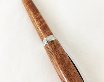 Concava Curly Pyinma (Asian Satinwood) Wood Ball Point Wood Pen