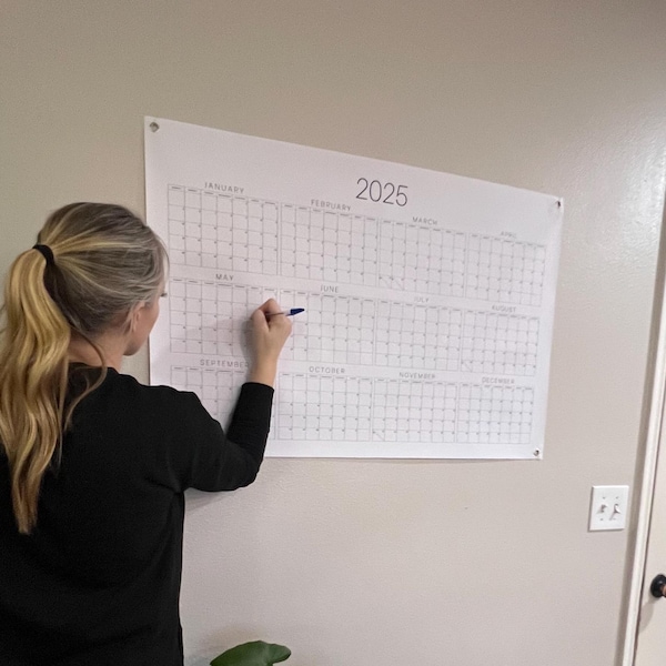 365 Day Wall Calendar Etsy