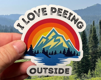 Funny I Love Peeing Outside Water Bottle Laptop Sticker Cooler Sticker Car Sticker Hydroflask Sticker #001