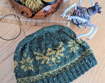 PATTERN ONLY - Hyrule Crest - Zelda Inspired TODDLER Beanie Knitting Pattern (2T-4T Size)