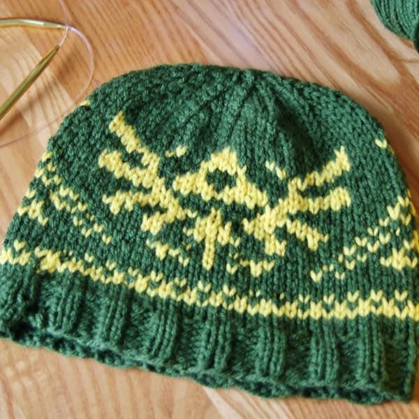 PATTERN ONLY - Hyrule Crest - Zelda Inspired Beanie Knitting Pattern