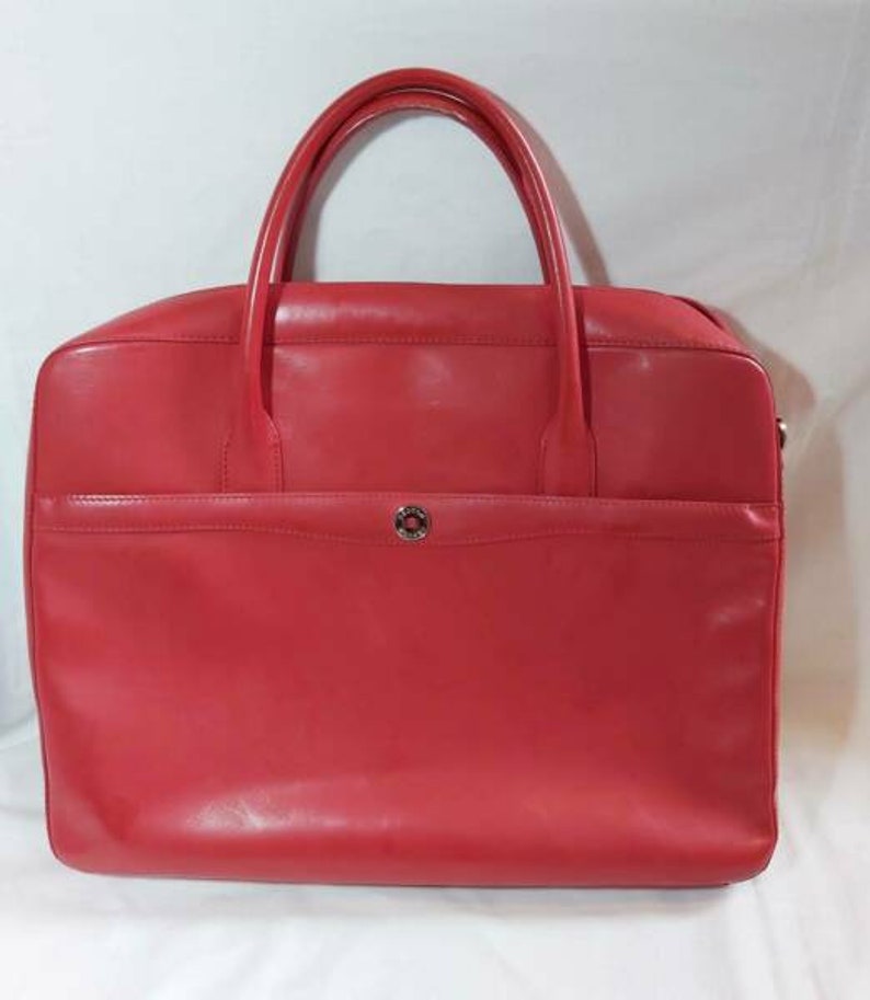 Oroton Red Leather briefcase Laptop bag without strap great Etsy