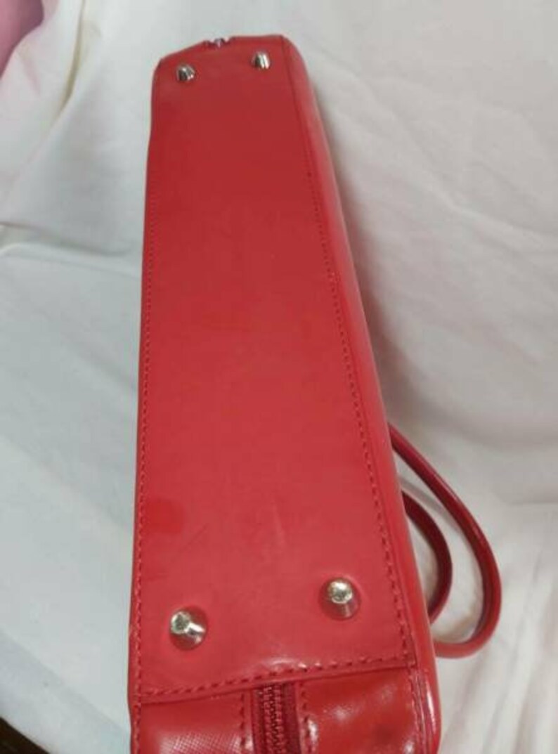 Oroton Red Leather briefcase Laptop bag without strap great Etsy