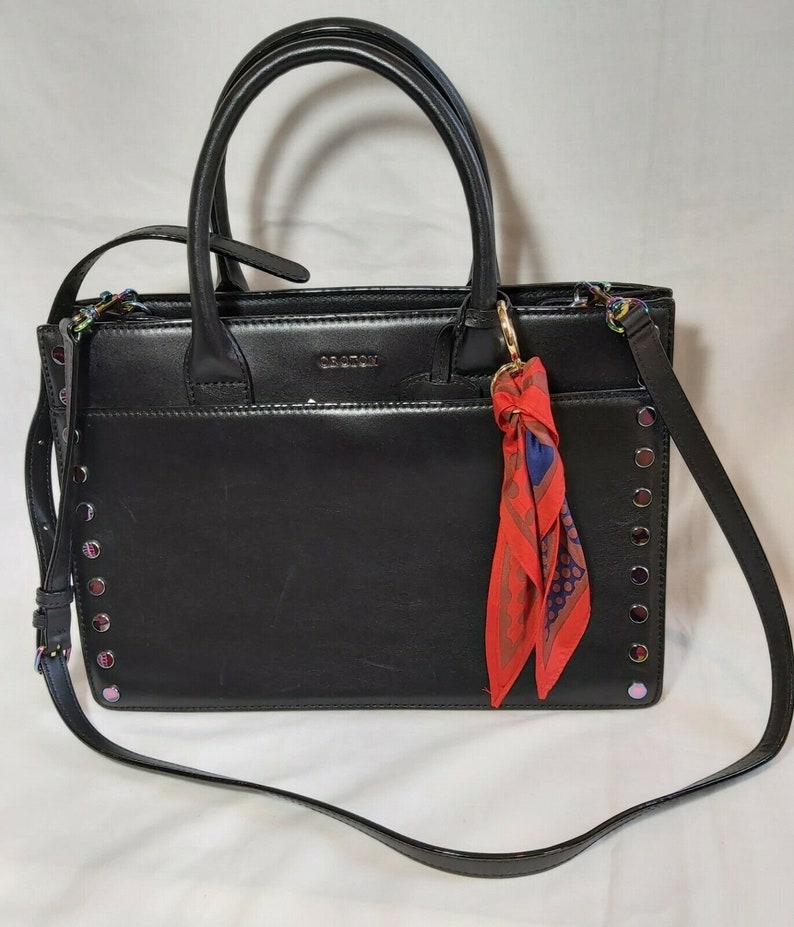 Oroton two ways black leather bag with great condition on sale Etsy