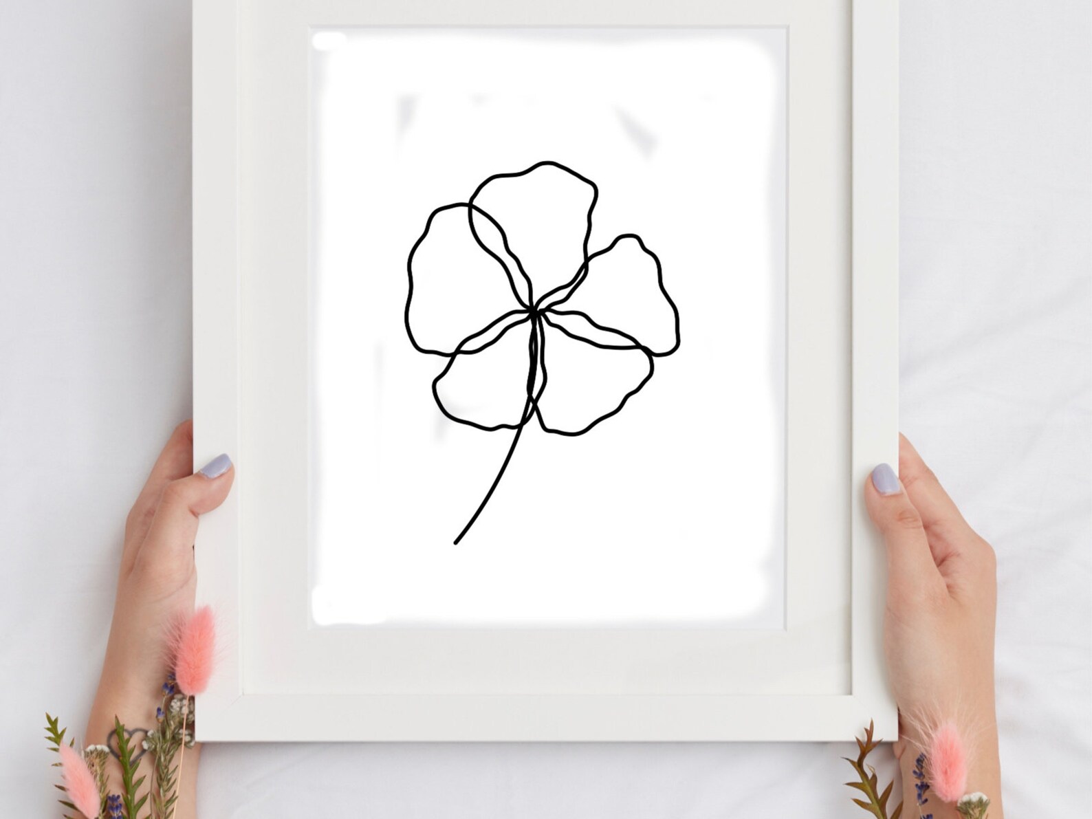 Simple Flower Art Print Digital Flower Art Printable Wall | Etsy