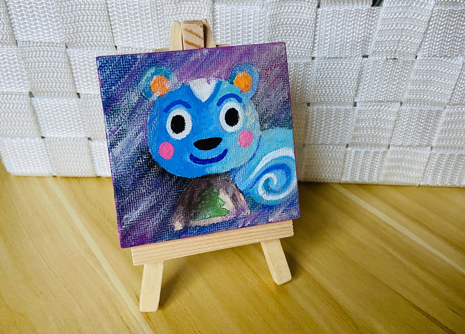 Mini Canvas Painting with Easel Animal Crossing Filbert Etsy