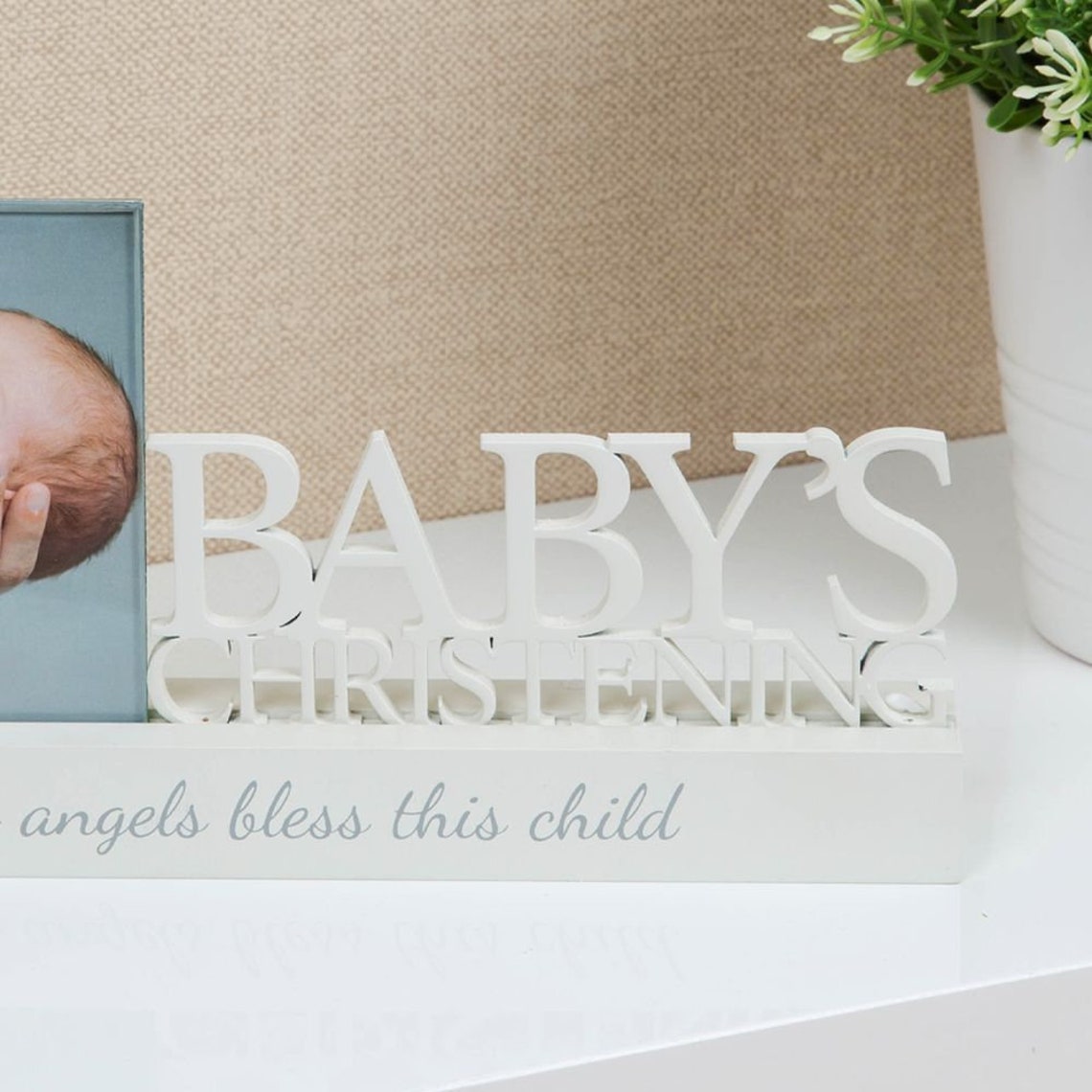 Babys christening photo frame Etsy