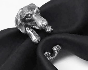 Adjustable puppy ring SILVER 925 dachshund