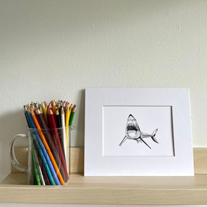 Pencil Shark Print 8x10