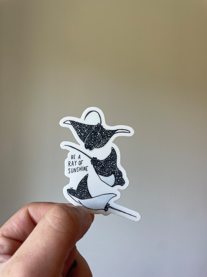 Hand-painted Stingrays Sticker - Waterproof, UV Protected - Etsy