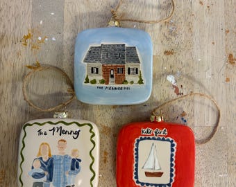 Hand Painted Ceramic Ornament