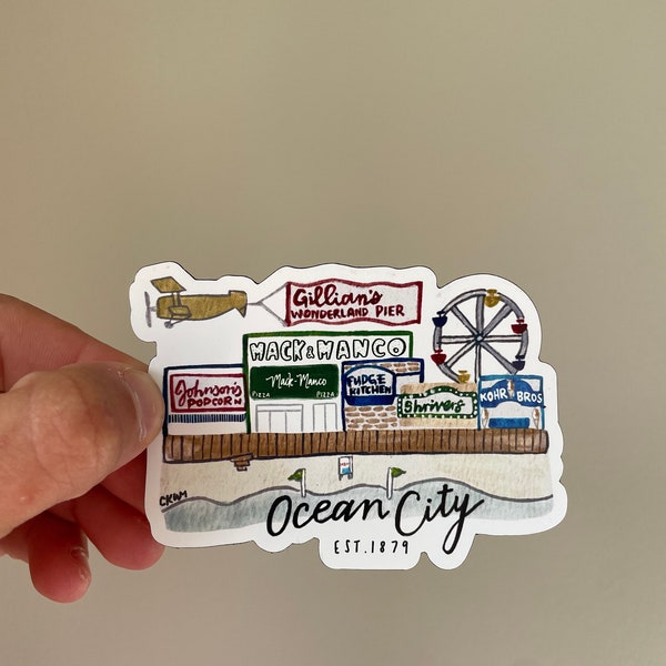 Ocean City Sticker Etsy