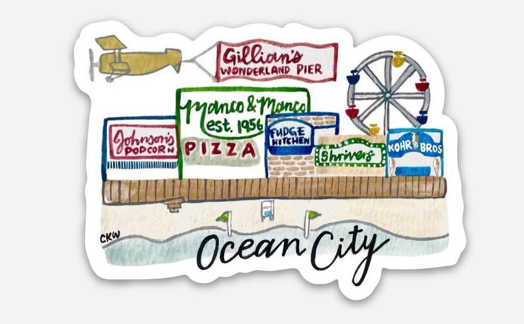 Ocean City Sticker Etsy