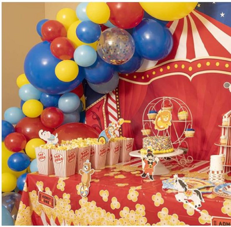 110 pcs Carnival Circus Balloon Garland Kit/Kids Party/Red Blue Yellow Balloons/Baby Shower/Carnival Theme/Circus Party/Carnival Party image 2