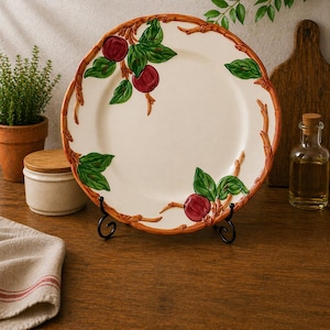 Vintage Franciscan Apple Chop Plate | Hand Decorated California Serving Tray