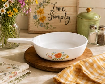 Vintage Corning Ware Wildflower Skillet | Pyroceram Menuette Sauce Pan | Made USA