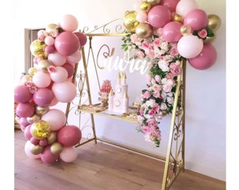 101 pcs Balloon Garland Arch Kit, Pink Gold Confetti Balloons, Pink and Gold Balloons for Wedding/Baby Shower/Girls Party