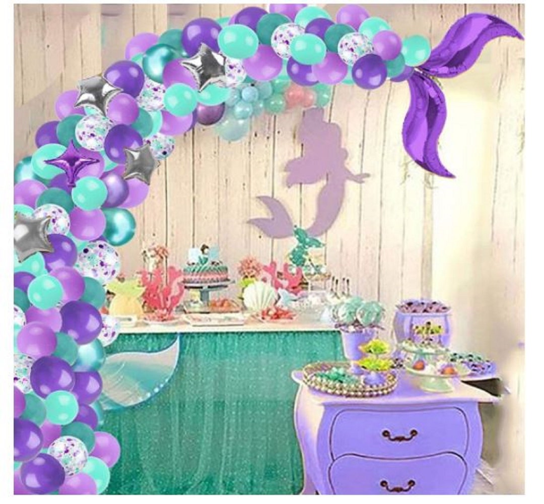 124 Pcs Mermaid Balloon Garland Kit/ocean Theme Party/under Etsy