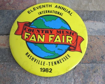 Vintage 1982 Country Music Fan Fair Brooch Pin Button CMA Fest