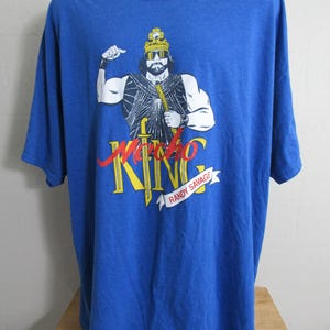 WWE Men's 3XL Macho King Randy Savage Blue Pro Wrestling T-Shirt!
