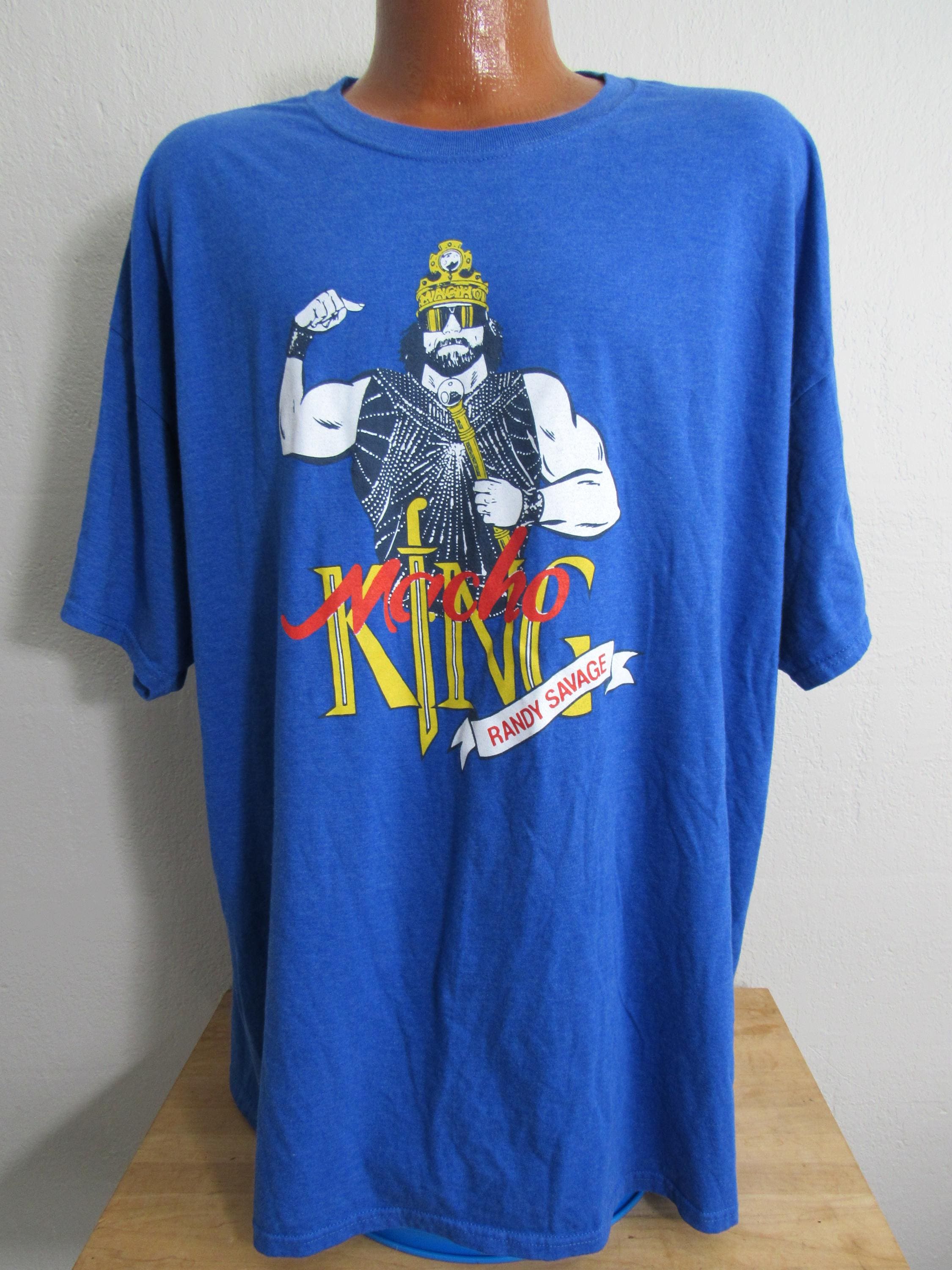 WWE Tシャツ3XL ハート・ファウンデーション ビンテージ WWE Men's 3XL Macho King Randy Savage Blue Pro Wrestling T-shirt