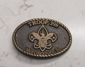 Vintage Bronze Boy Scouts Murfreesboro, Tennessee Belt Buckle!