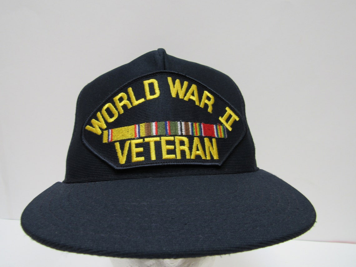 World War II Veteran USA Made Vintage Snap Back Trucker Hat Etsy