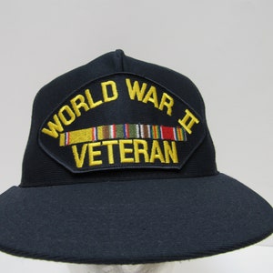 World War II Veteran USA Made Vintage Snap Back Trucker Hat OSFM Men