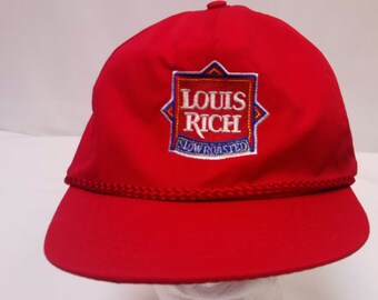 Casquette Vintage Années 80 Louis Rich Slow Roasted Turkey - Style Rope Zipback, Neuve Sans étiquette, Rétro