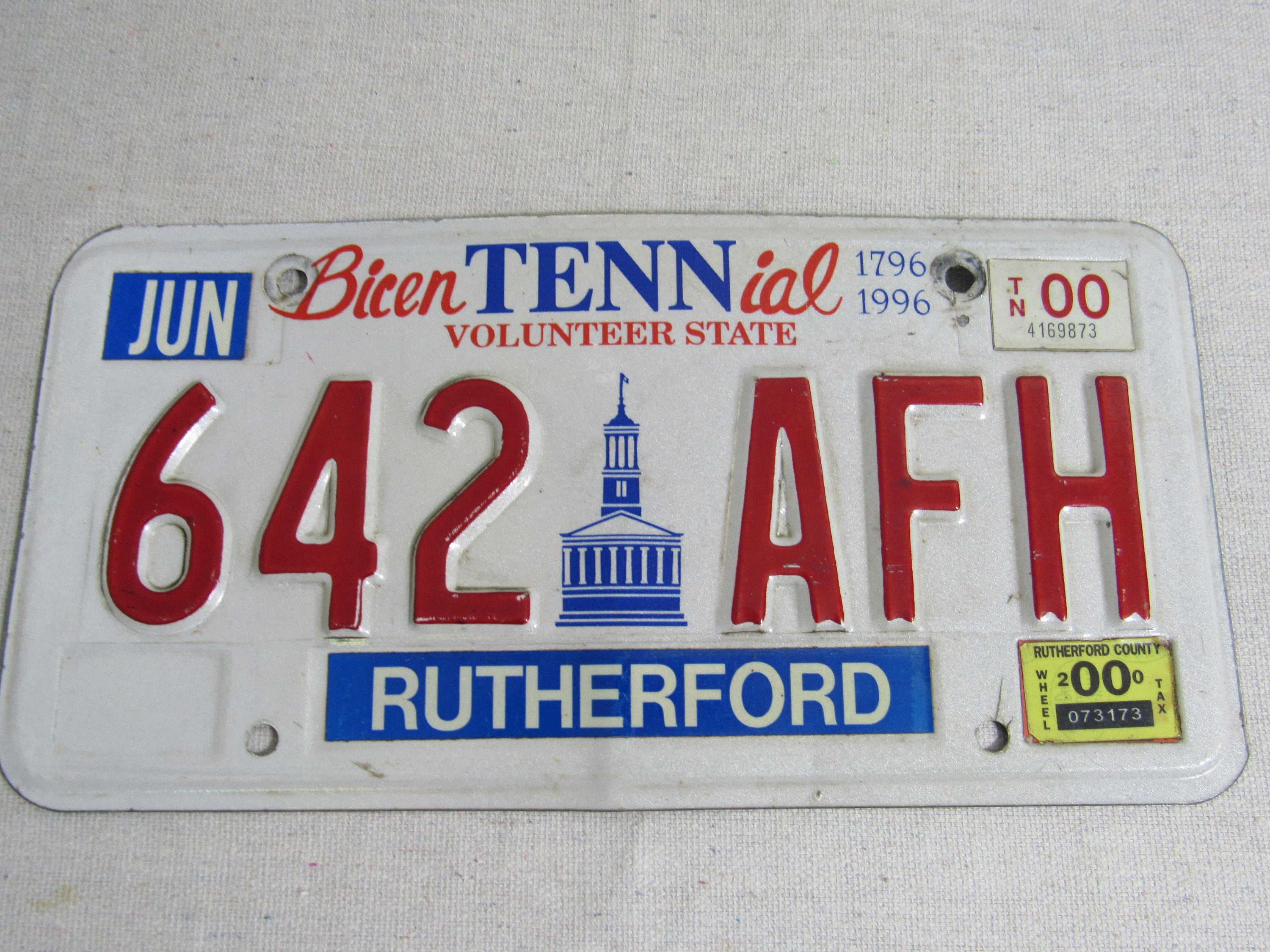 Vintage Tennessee Bicentennial License Plate 90's Y2K Wall Decor