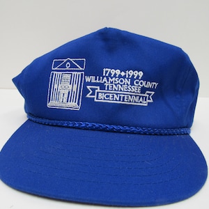Vintage Williamson County Tennessee 1899 - 1999 Bicentennial Men&#39;s Adjustable Snap Back Trucker Hat OSFM