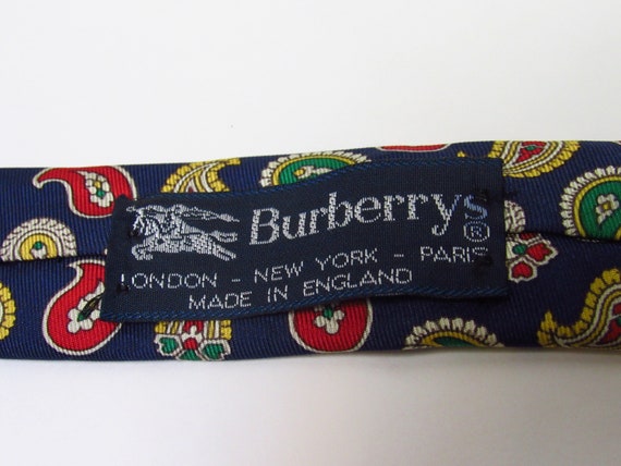Vintage Burberry's London Mens Colorful Silk Pais… - image 2