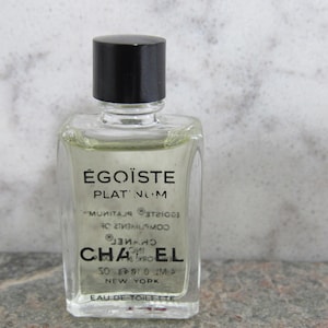 Vintage Chanel Egoist Platinum France Men&#39;s Mini Bottle Cologne .13 Fl OZ!