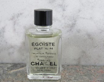 Vintage Chanel Egoist Platinum France Men's Mini Bottle Cologne .13 Fl OZ!