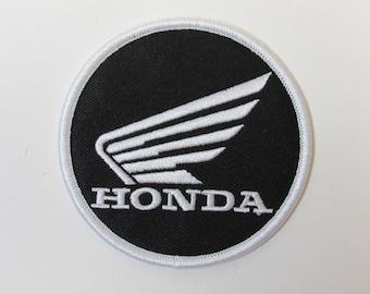 Retro Honda Black And White Iron On Vehicle Wing Patch!