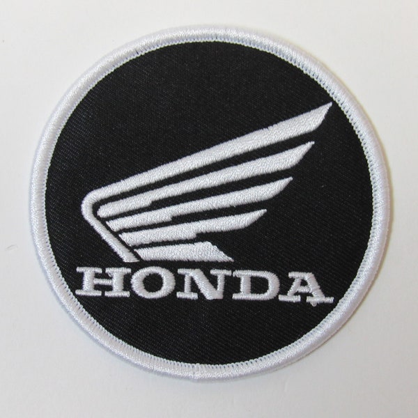 Retro Honda Black And White Iron On Vehicle Wing Patch!