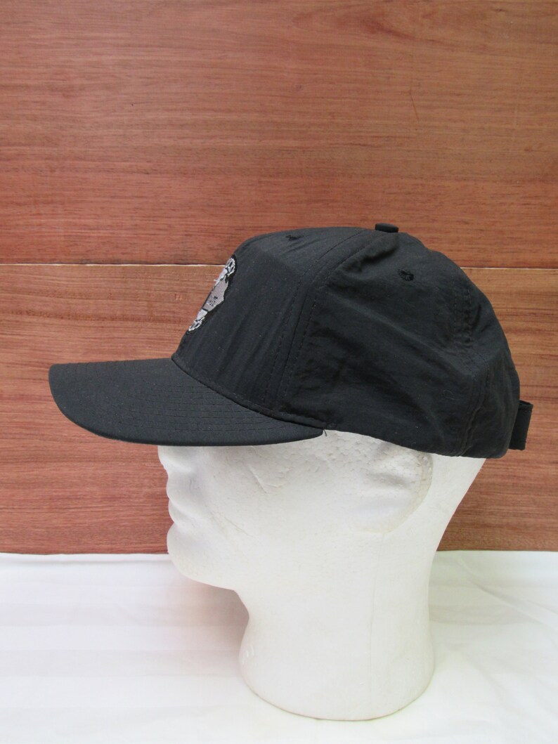 Vintage USA Made Kentucky Police Solid Black Strap Back Baseball Hat OSFM Adults
